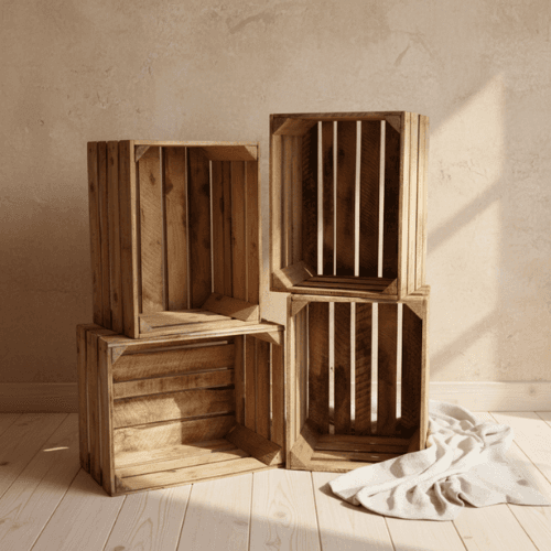Caisse en bois naturel
