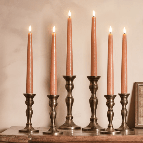 Bougie chandelle terra cotta LED