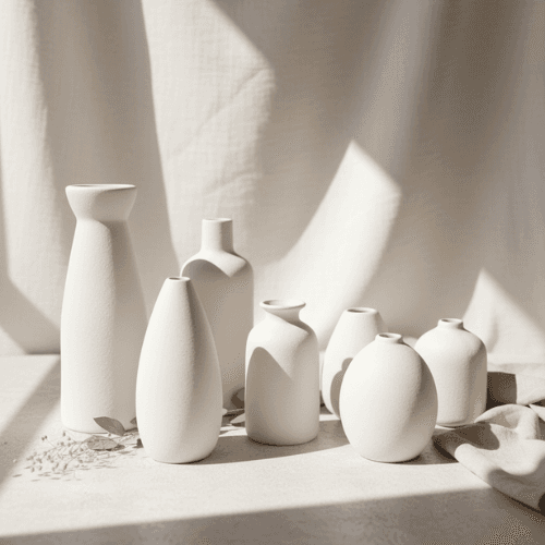 Soliflore céramique blanc