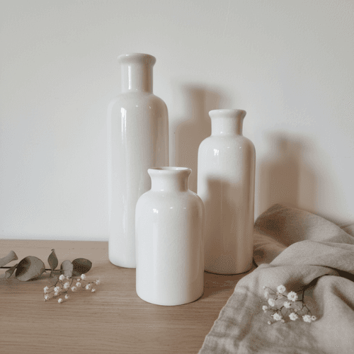 Vase haut céramique blanc