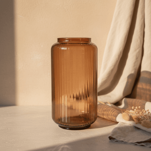 Vase rayé fumé