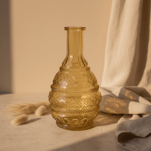 Vase jaune à motif